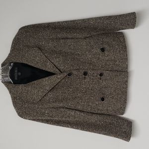 Lafayette 148‎ Silk/Wool-blend Cropped Tweed Blazer Jacket Size 8